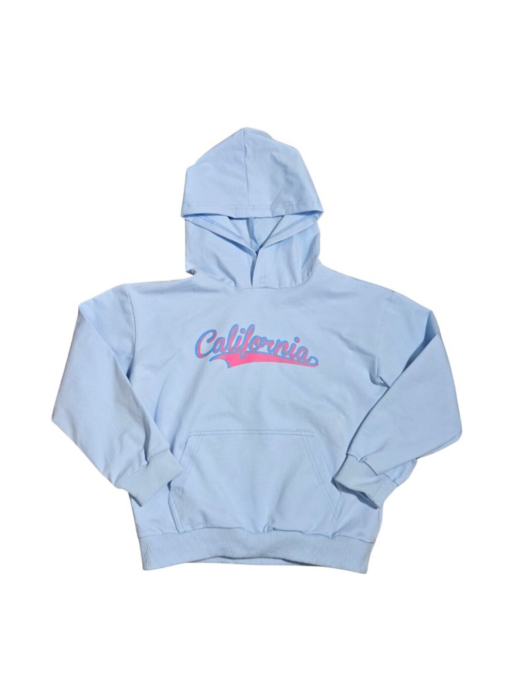 NWT | WELAKEN Girls' California Script Graphic Hoodie |  Pastel Pullover | 6/7y